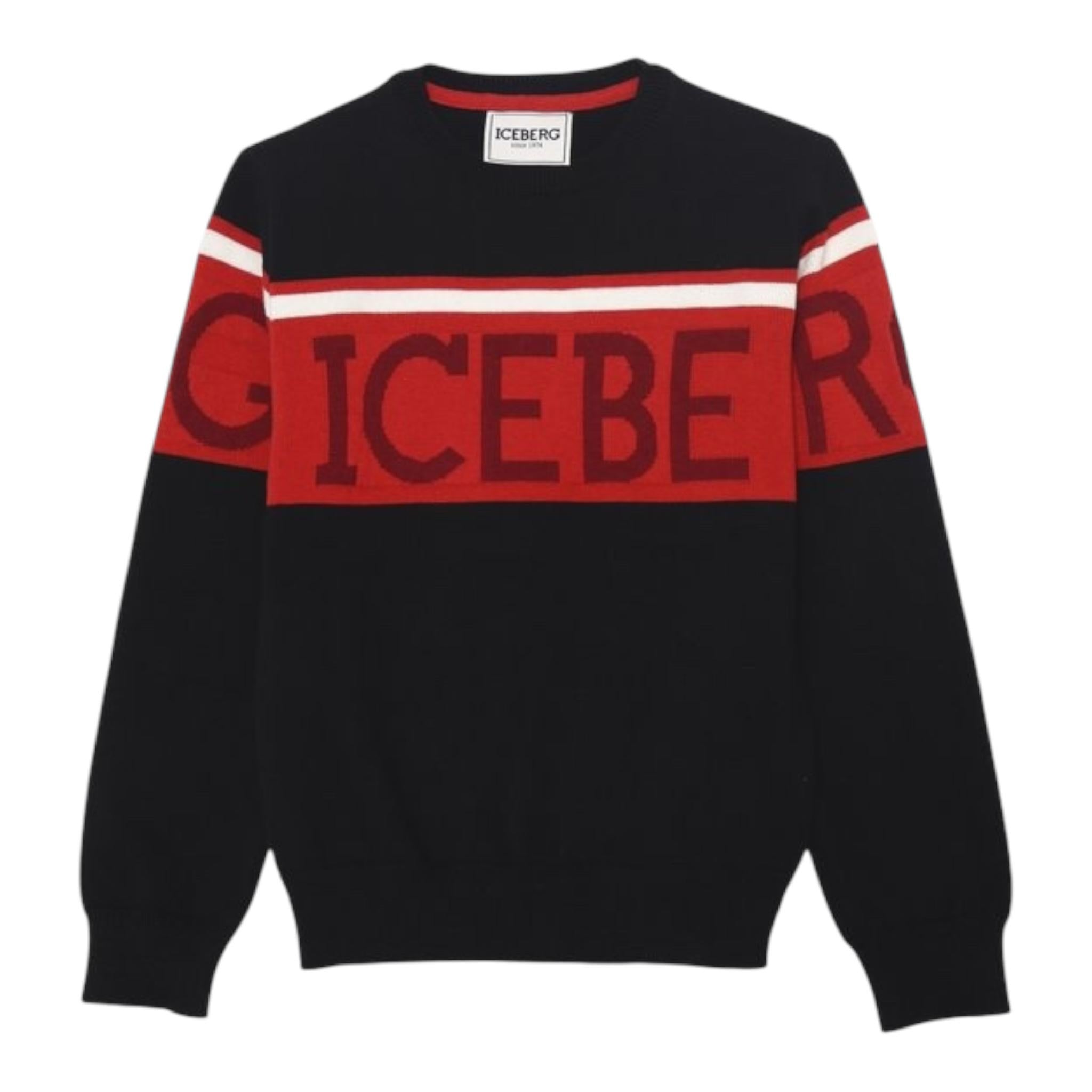 ICEBERG maglie girocollo tinta unita con logo Nero per Bambino MGICE5308J NERO ICEBERG 