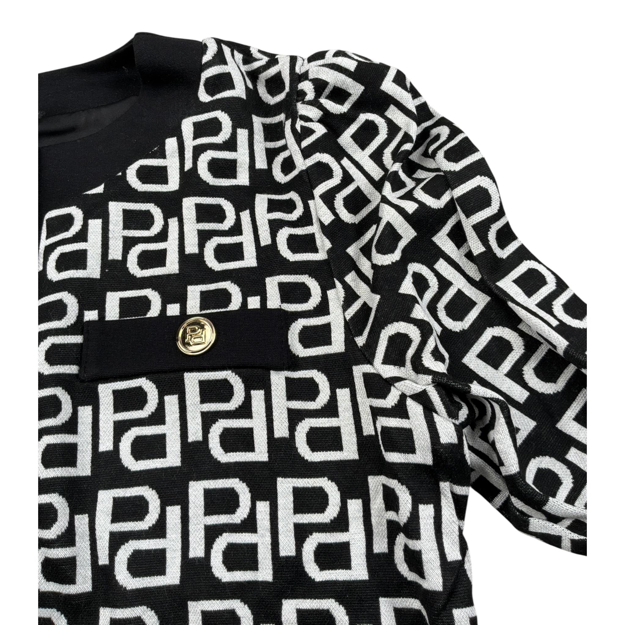 Pinko Cardigan tinta unita con Stampe Logo Nero per Bambina F3PIJGCA199 NERO PINKO 
