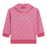 GUESS felpa chiusa con cappuccio tint unita con stampe logo Rosa per Bambina K4YQ00KA6R4 ROSA GUESS 