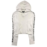 Balmain – Schlichter Kapuzenpullover mit Logo-Ärmeln in Weiß für Jungen