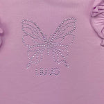 Liu Jo Abito Tinta Unita Giromanica con Brillantini per Bambina KA5091 LILLA LIU JO 