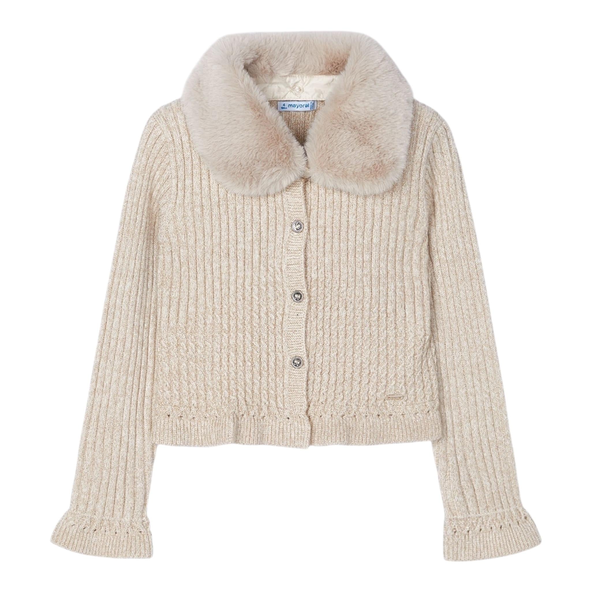 MAYORAL cardigan tinta unita con colletto rimovibile Beige per Neonata 4362NXX BEIGE MAYORAL 