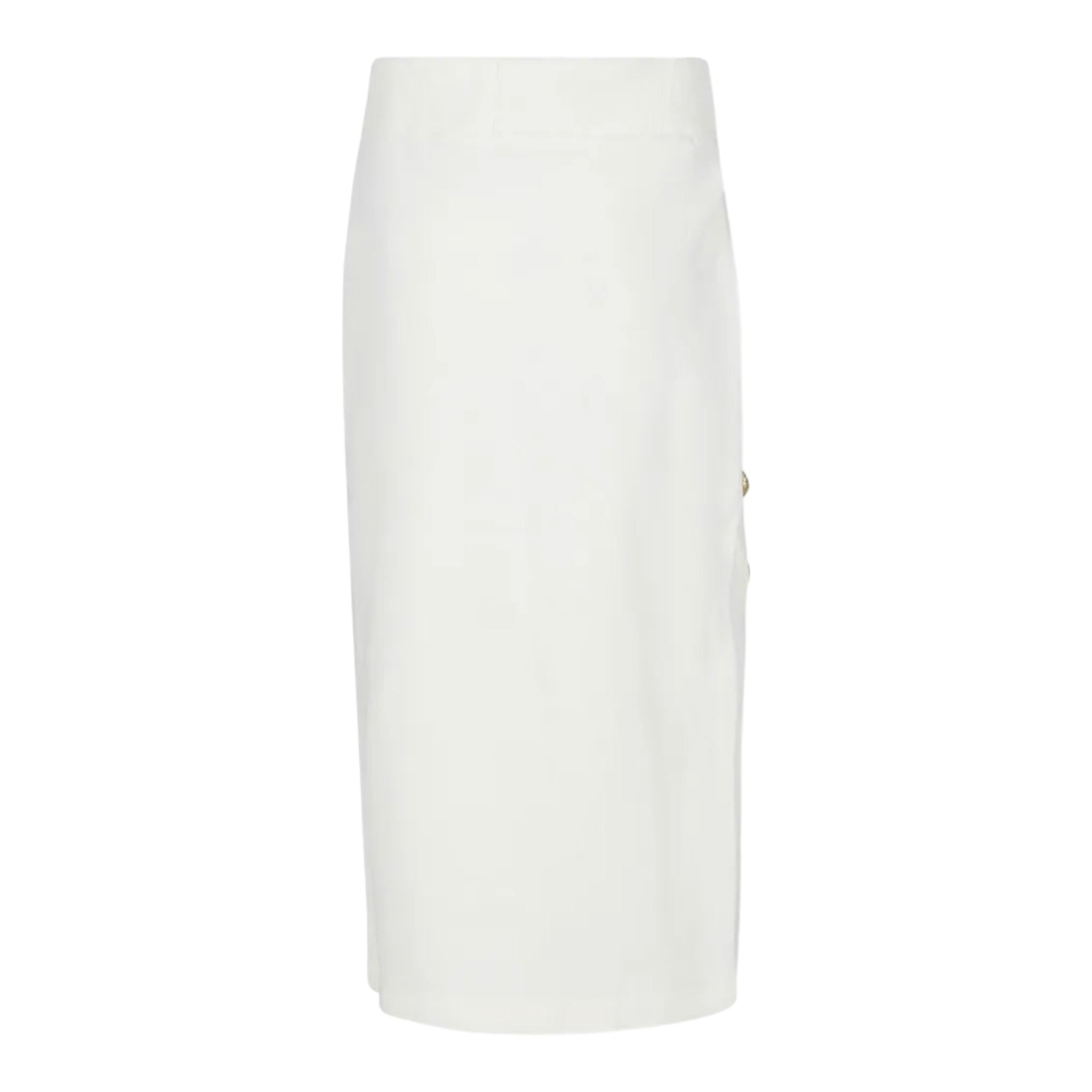 Balmain Gonna Tuta Tinta Unita con Bottoni per Bambina BV7A70 PANNA BALMAIN 