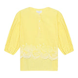 Ermanno Scervino Langarmshirt Streifenmuster Weiß/Gelb für Mädchen