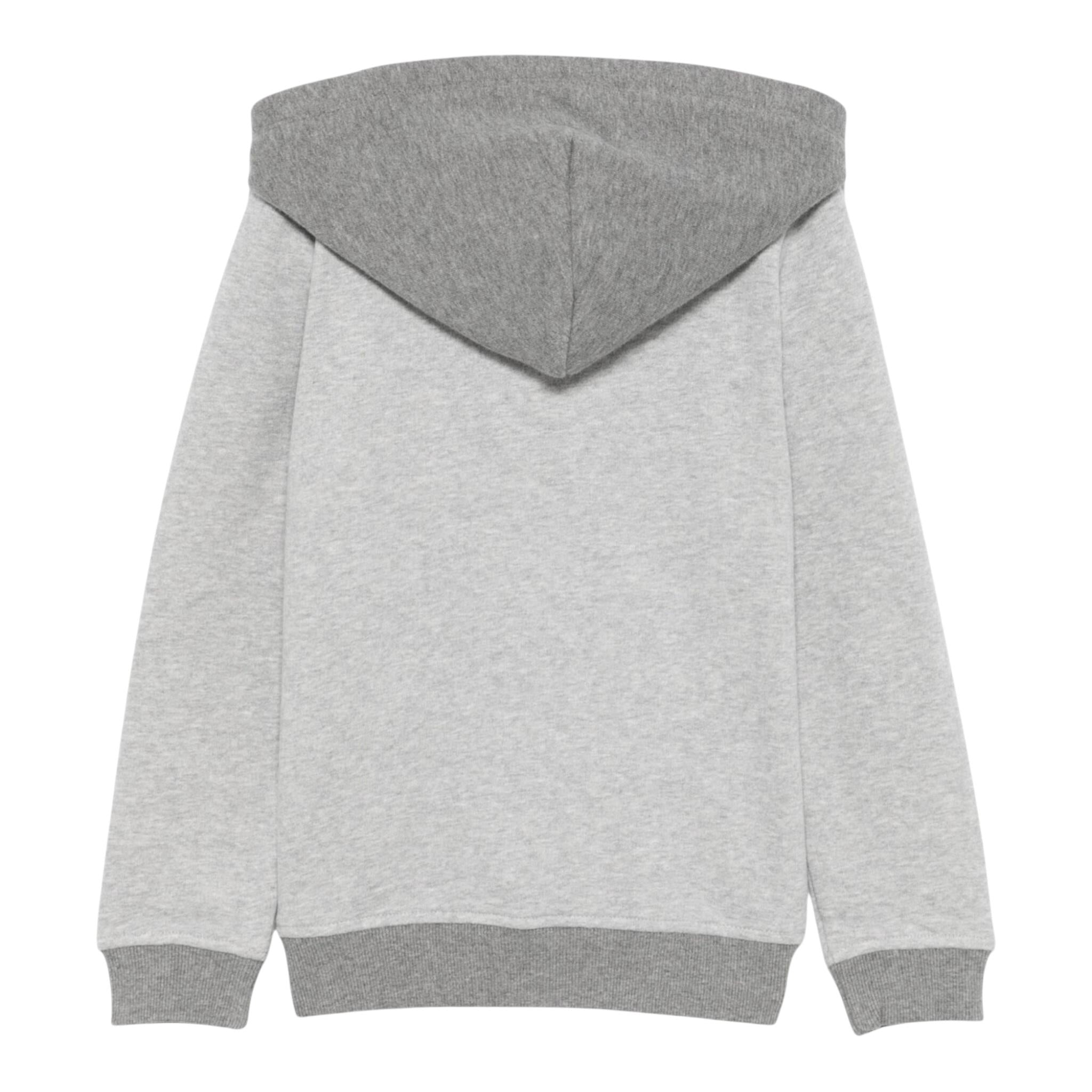 TOMMY HILFIGER felpa chiusa con cappuccio tinta unita con logo Grigio per Bambino KB0KB09190 GRIGIO TOMMY HILFIGER 