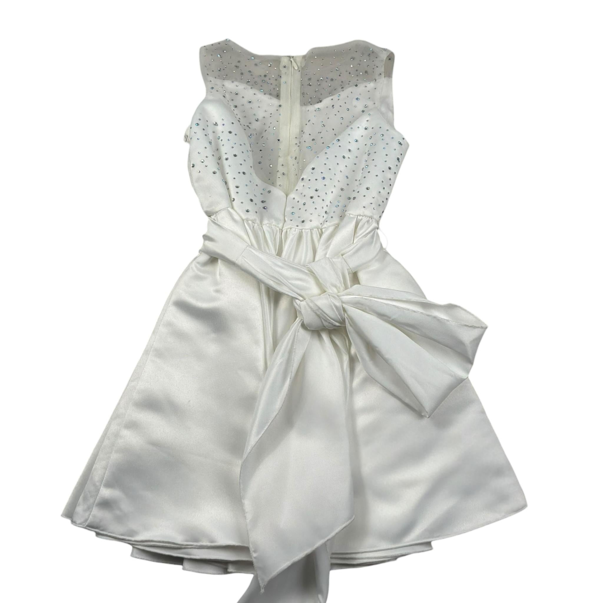 Magnifica Lulu Abito Cerimonia Giromanica Tinta Unita per Bambina AGATHA BIANCO MAGNIFICA LULU 