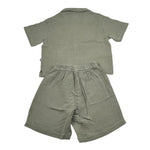 Teddy E Minou Completo 2 Pezzi Camicia-Bermuda Tinta Unita per Bambino E25CP075C6041X VERDE TEDDY E MINOU 
