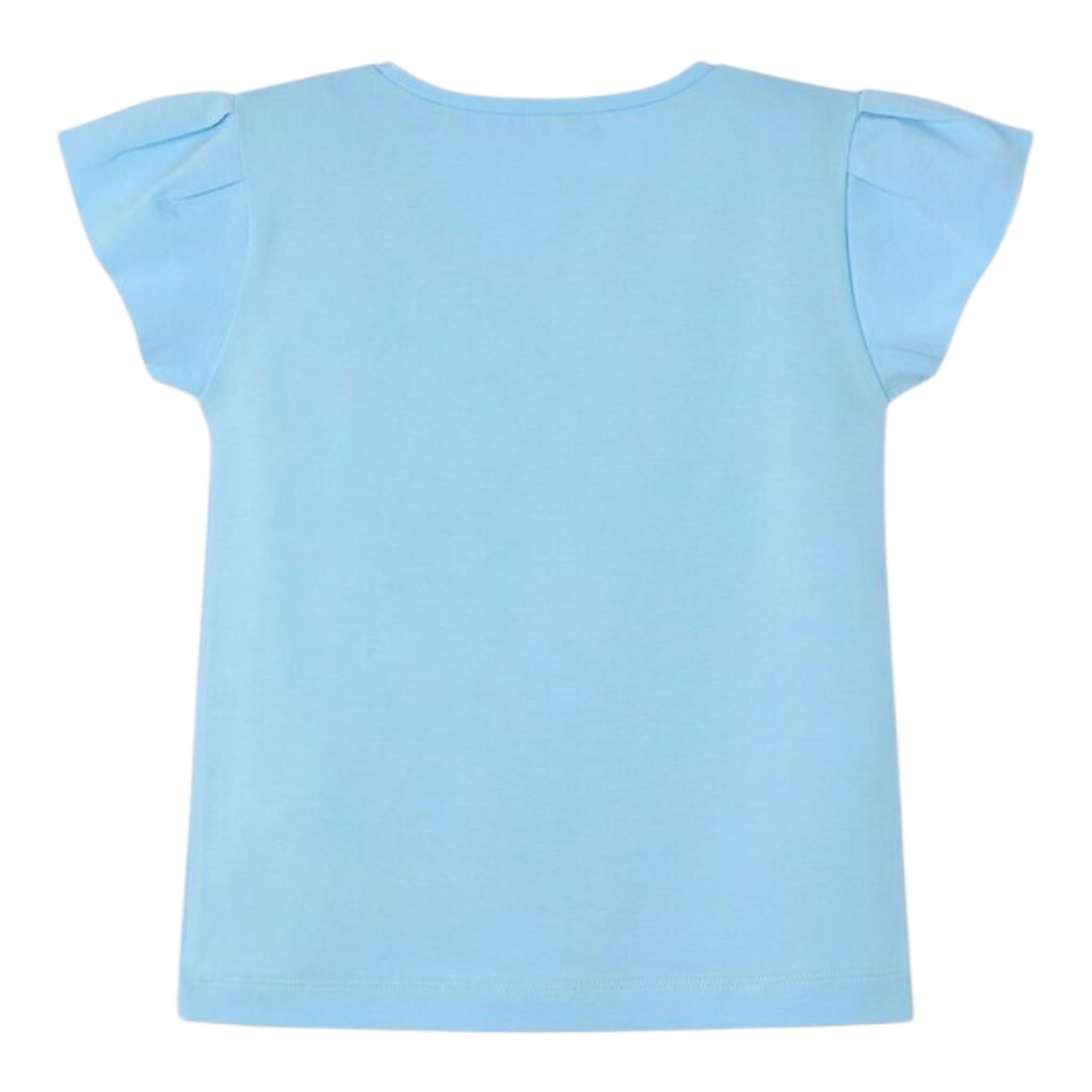 Mayoral T-Shirt Tinta Unita Girocollo con Stampa per Bambina 3015X AZZURRO MAYORAL 