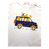 Carre'Ment Beau T-Shirt Rundhals Einfarbig mit Kontrastdruck Weiß Für Neugeborene