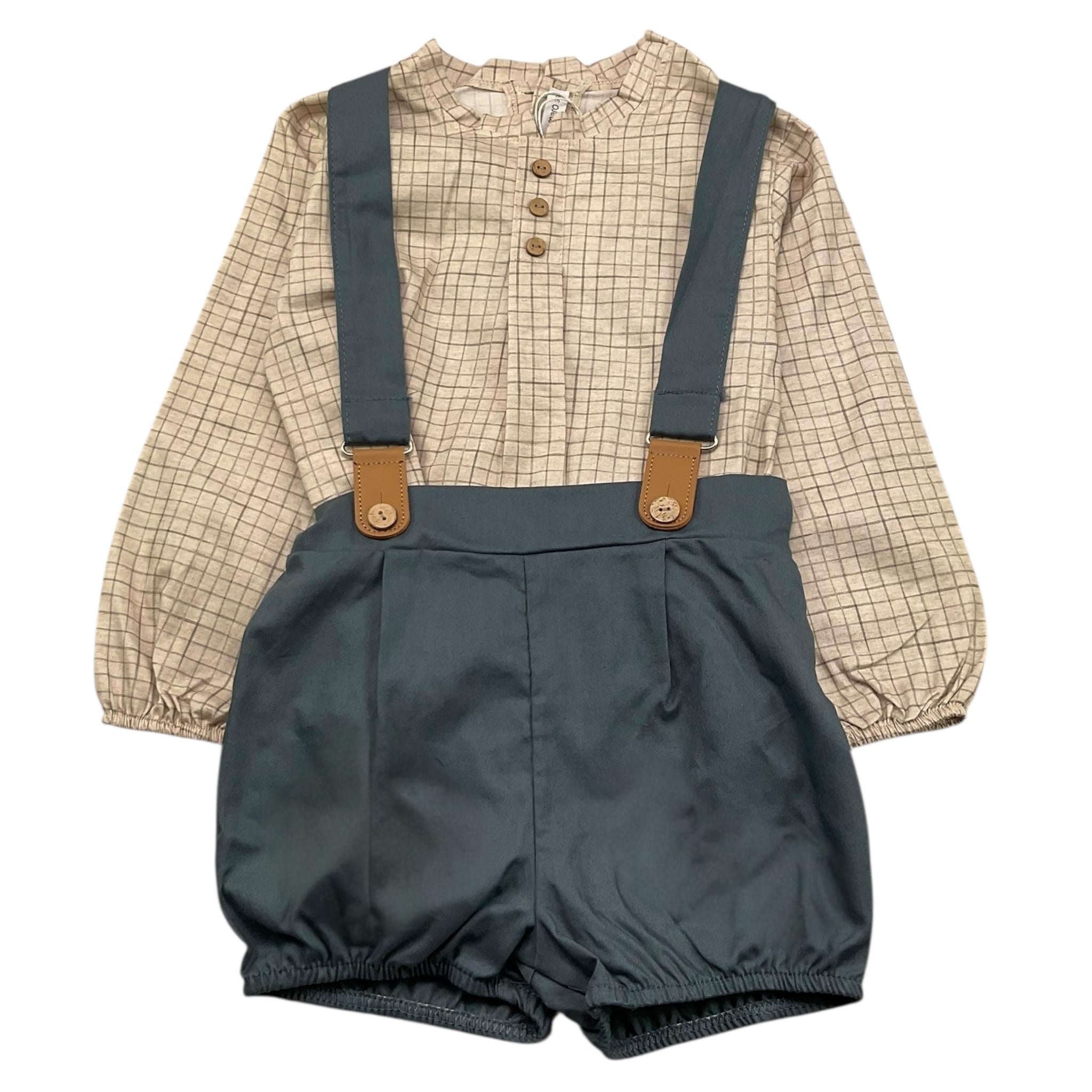 CALAMARO completo 2 pezzi camicia-pagliaccetto Beige/blu per Bambino 11081J BEIGE/BLU CALAMARO 