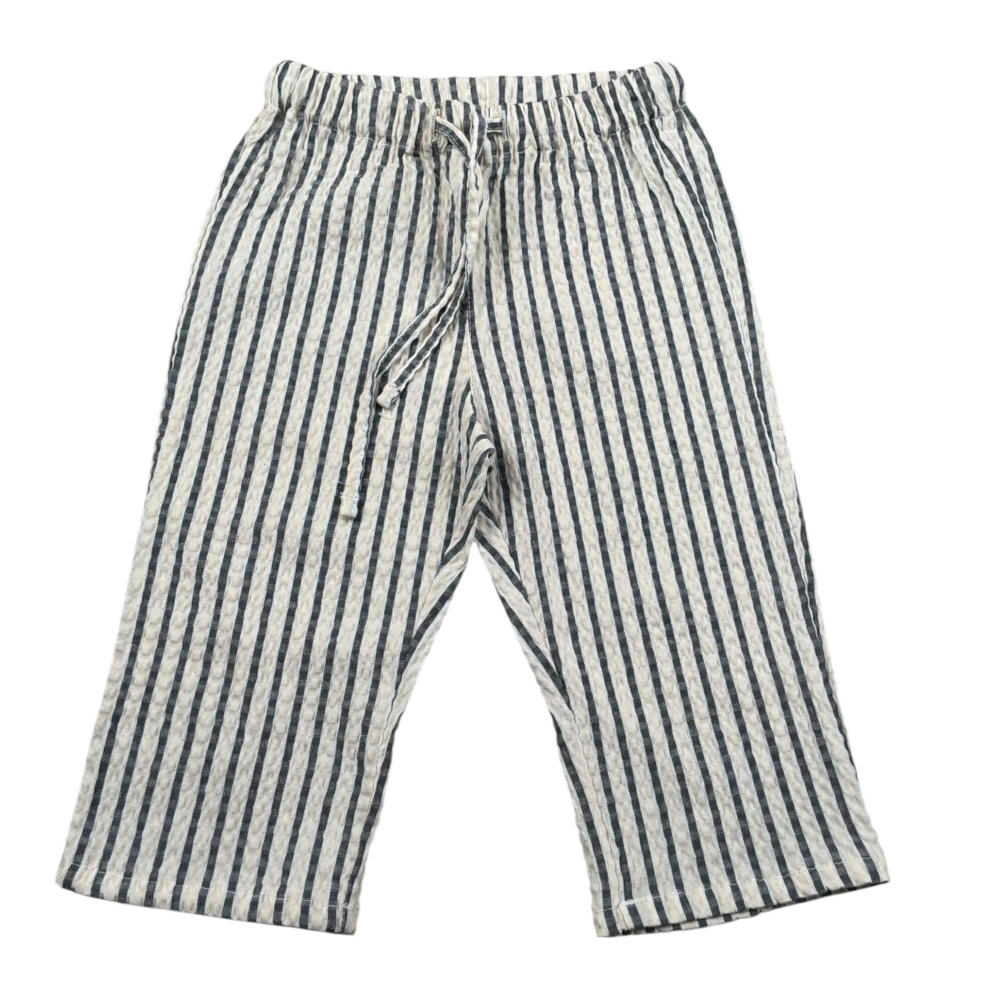 Malvi & Co Pantalone Fantasia A Righe Blu per Neonato 34508 BLU MALVI & CO 