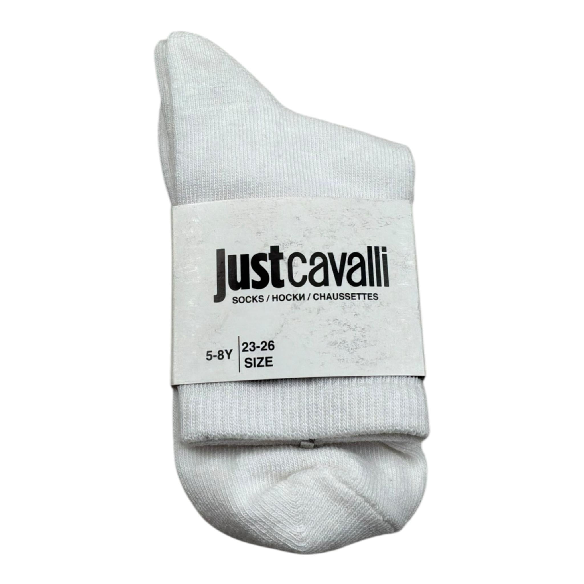 Just Cavalli Calzini Tinta Unita con Logo per Bambino JBP26007CZ BIANCO JUST CAVALLI 