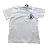 Cesare Paciotti – Einfarbiges T-Shirt mit Rundhalsausschnitt und weißem Aufdruck für Neugeborene