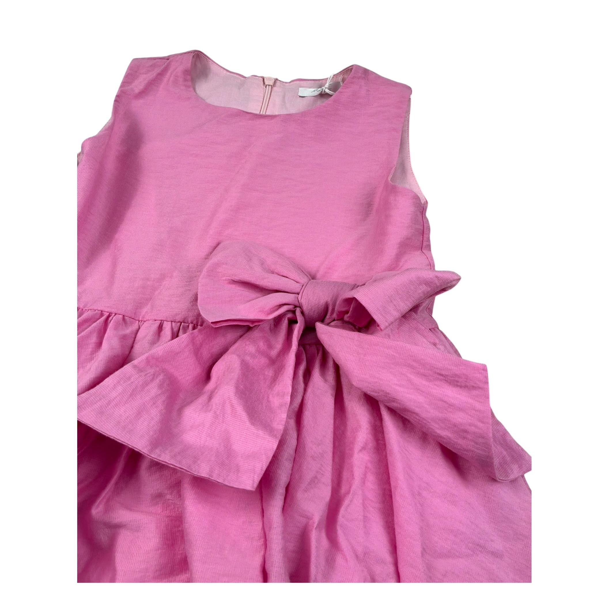 M+E' Abito tinta unita con Applicazione Fiocco Rosa per Bambina UE1415J ROSA M+E' 