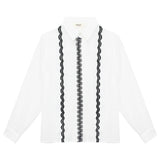 Vicolo Langarmshirt einfarbig mit Kontraststickerei weiß für Mädchen