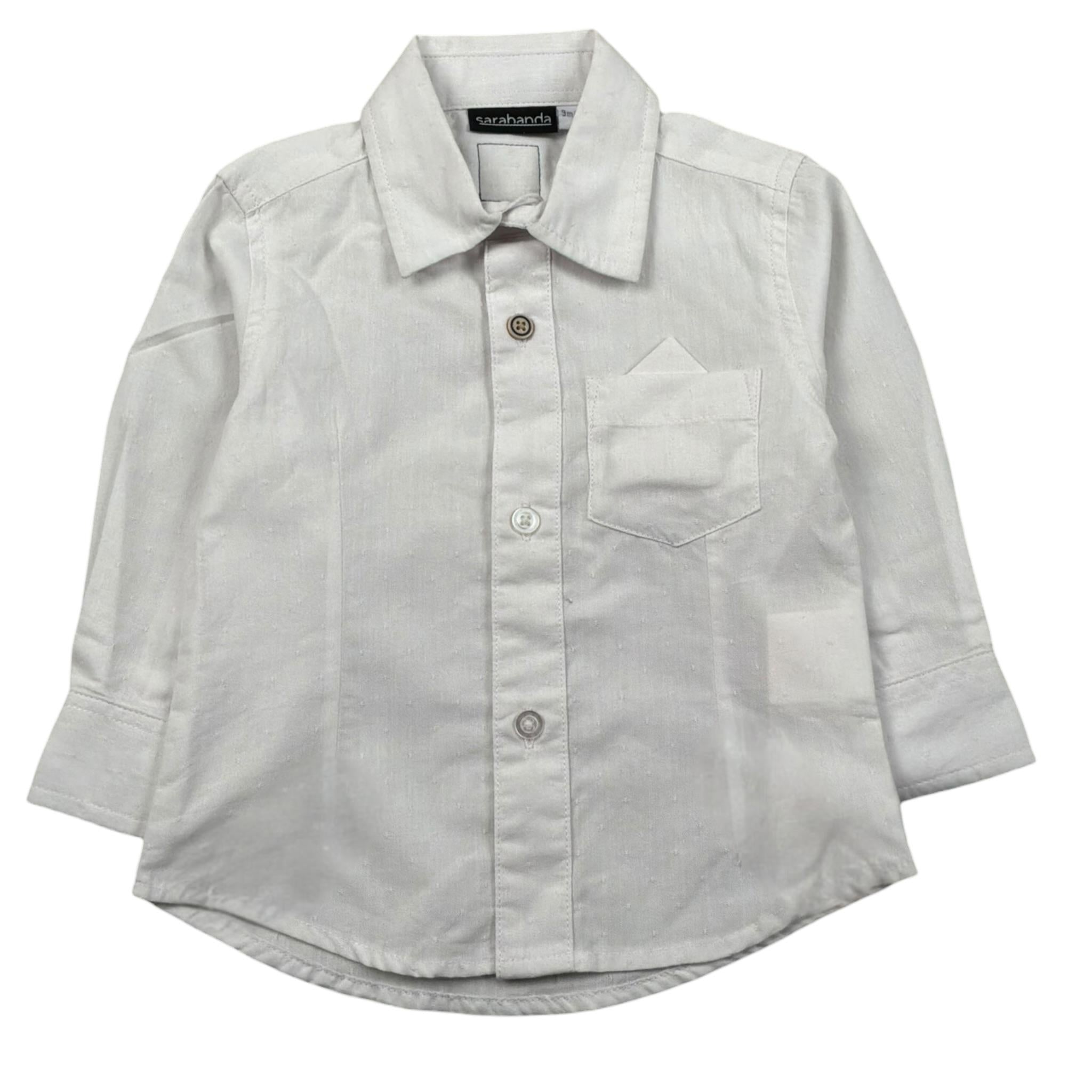 Sarabanda Camicia Manica Lunga Tinta Unita per Neonato 02112 BIANCO SARABANDA 