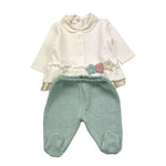 NINNAOH completo 2pz bicolore maglia-ghettina Bianco/rosa per Neonata I2471C BIANCO/ROSA NINNAOH 