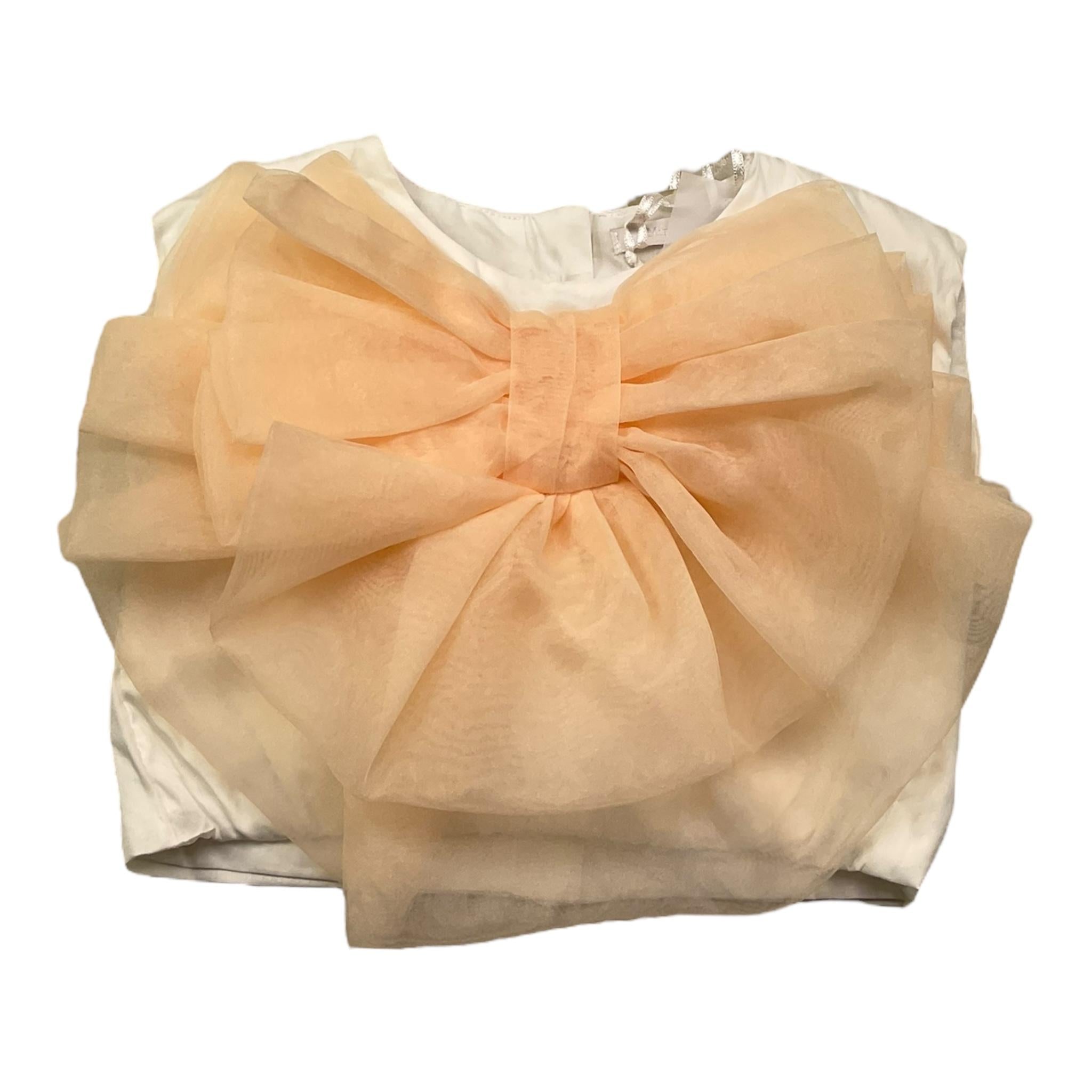 Miss Grant Top Giromanica Tinta Unita con Fiocco per Neonata MG1278 BIANCO MISS GRANT 