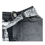 Saint Barth Short In Denim Tinta Unita con Foulard per Bambina KOK00010416 NERO SAINT BARTH 