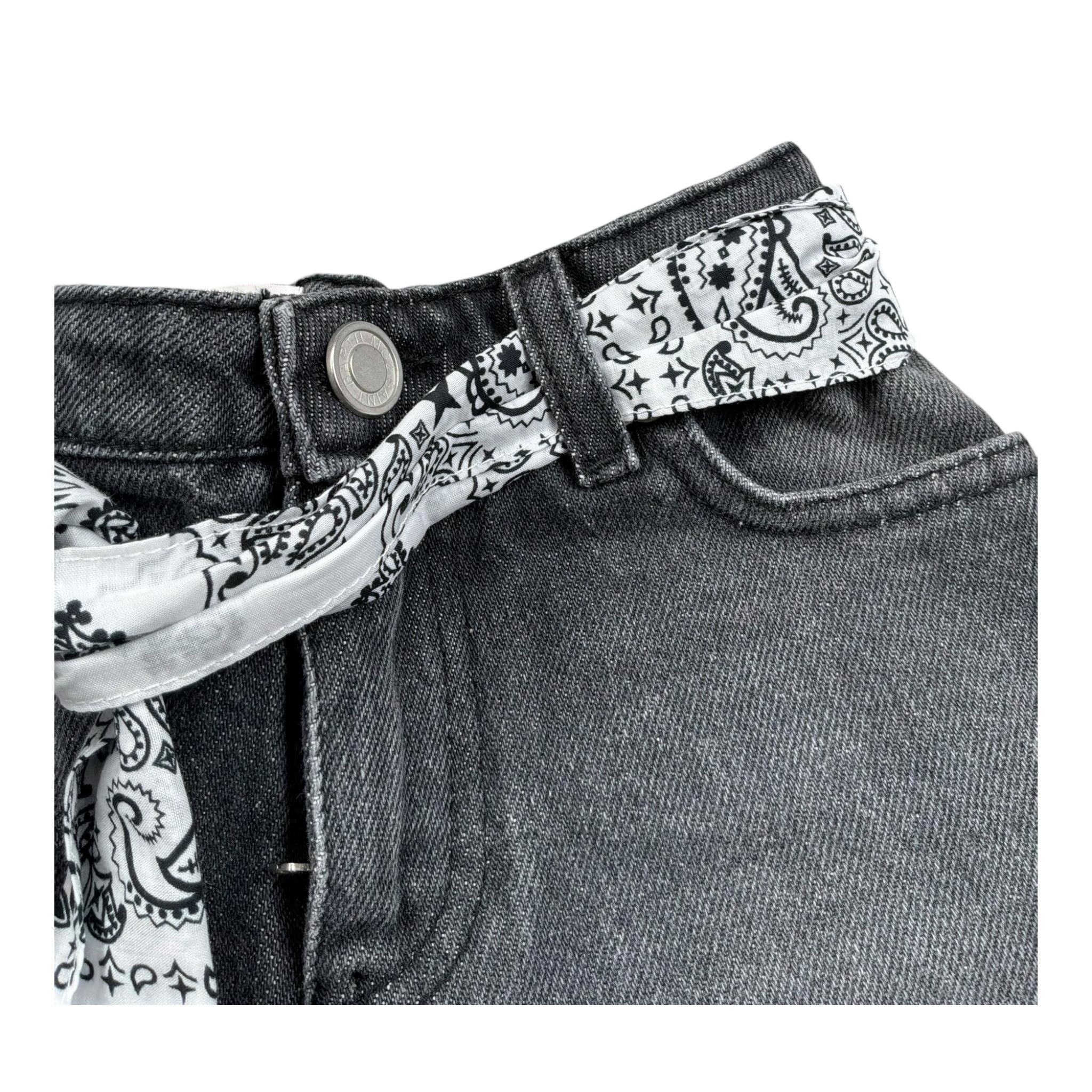 Saint Barth Short In Denim Tinta Unita con Foulard per Bambina KOK00010416 NERO SAINT BARTH 