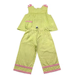 Ilfarobimbi Komplettes Tanktop-Palazzo-Hose Einfarbig Grün Für Mädchen