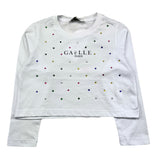 GAELLE shirt girocollo modello crop tinta unita con brillantini Bianco per Bambina 2741MY00350 BIANCO GAELLE 