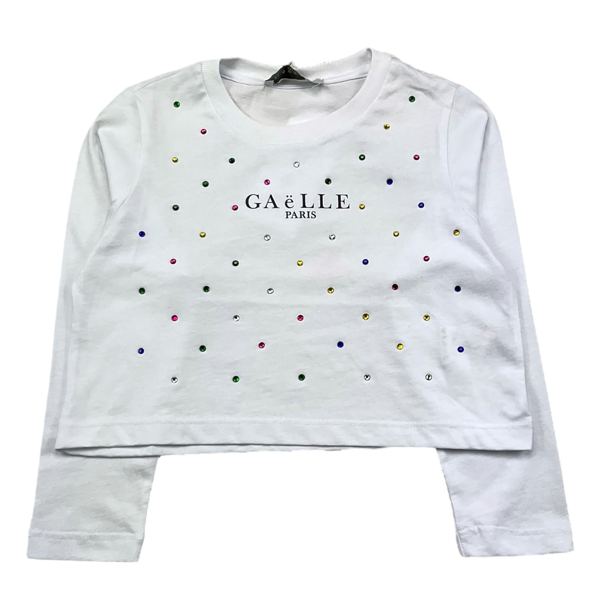 GAELLE shirt girocollo modello crop tinta unita con brillantini Bianco per Bambina 2741MY00350 BIANCO GAELLE 