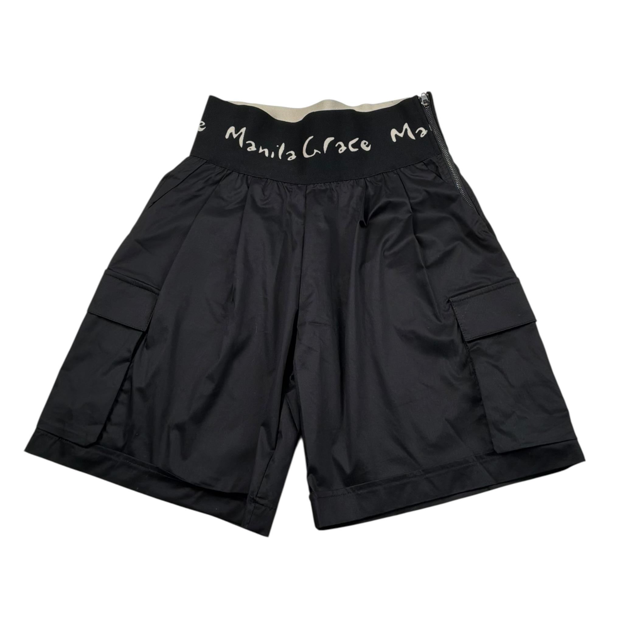Manila Grace Short Tinta Unita con Elastico In Vita per Bambina MG2683 NERO MANILA GRACE 