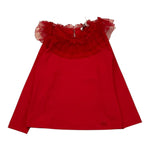 MONNALISA shirt tinta unita con colletto velato Rosso per Neonata 17B603 ROSSO MONNALISA 