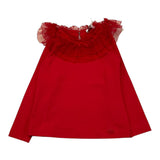 MONNALISA shirt tinta unita con colletto velato Rosso per Neonata 17B603 ROSSO MONNALISA 