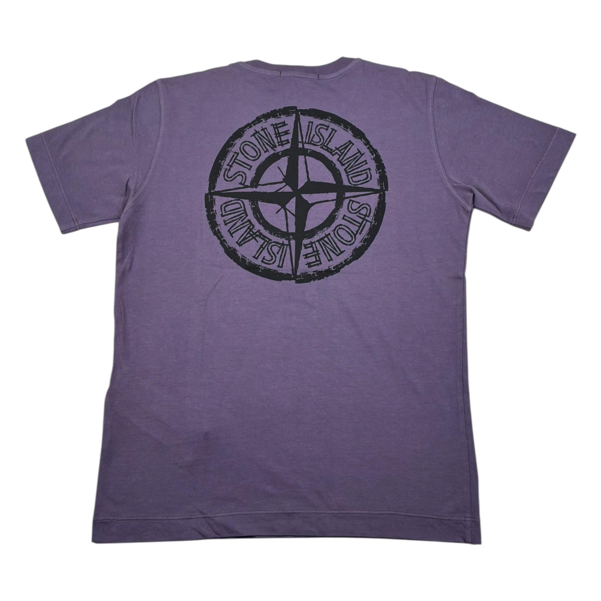Stone Island T-Shirt Girocollo Tinta Unita con Logo per Bambino K1S16210001 VIOLA STONE ISLAND 
