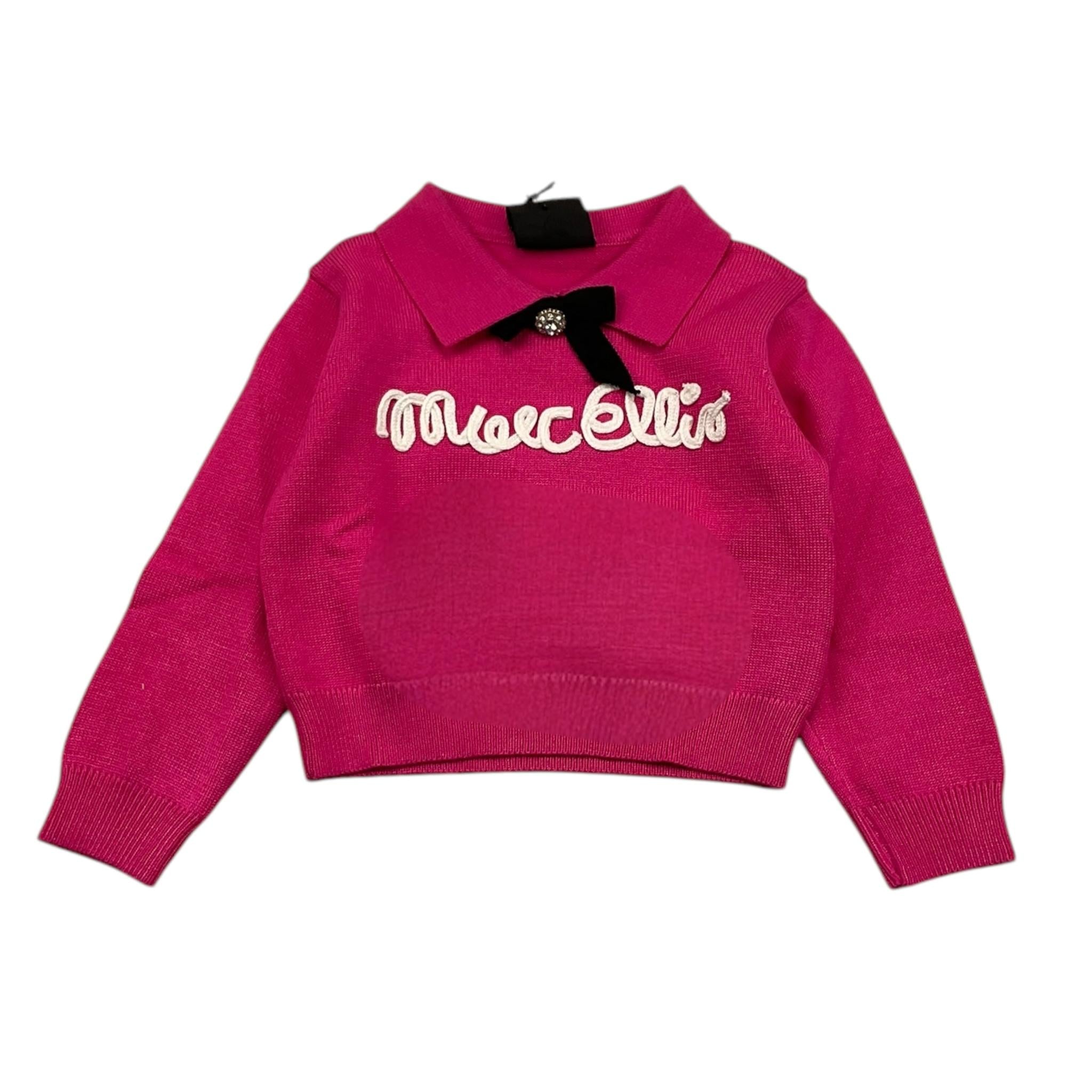 MARC ELLIS maglia con colletto tinta unita con stampa Fuxia per Neonata JMNSW00190 FUXIA MARC ELLIS 