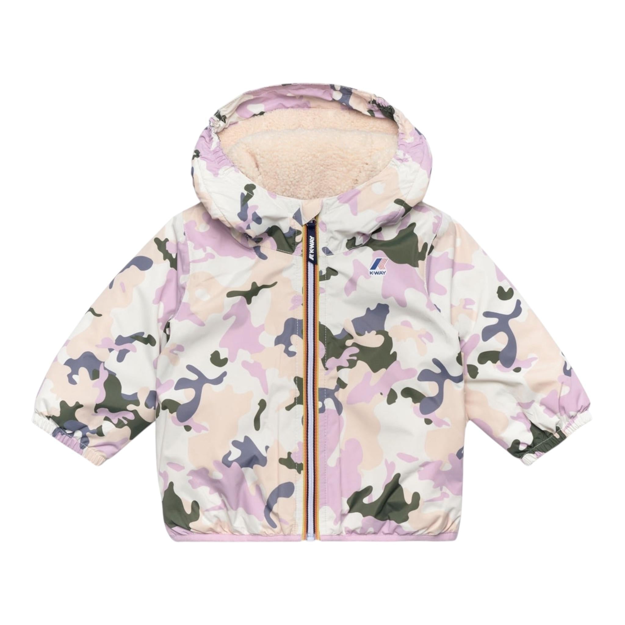K-WAY giubbino sampa fantasia militare con cappuccio Panna per Neonata K6128PWA PANNA K-WAY 