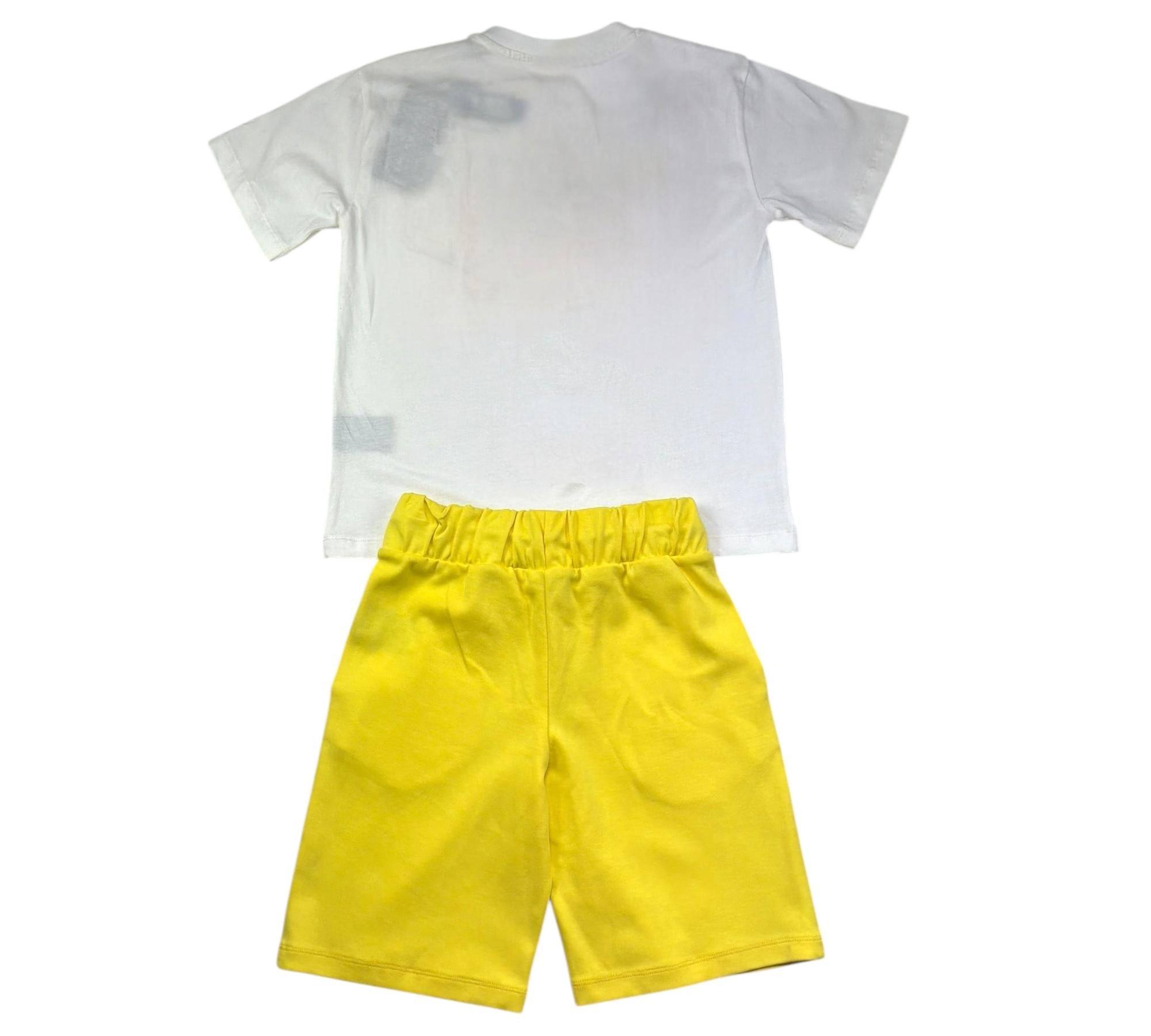 John Richmond Completo 2 Pezzi T-Shirt-Bermuda Bicolore per Bambino RBP26019CJ BIANCO/GIALLO JOHN RICHMOND 