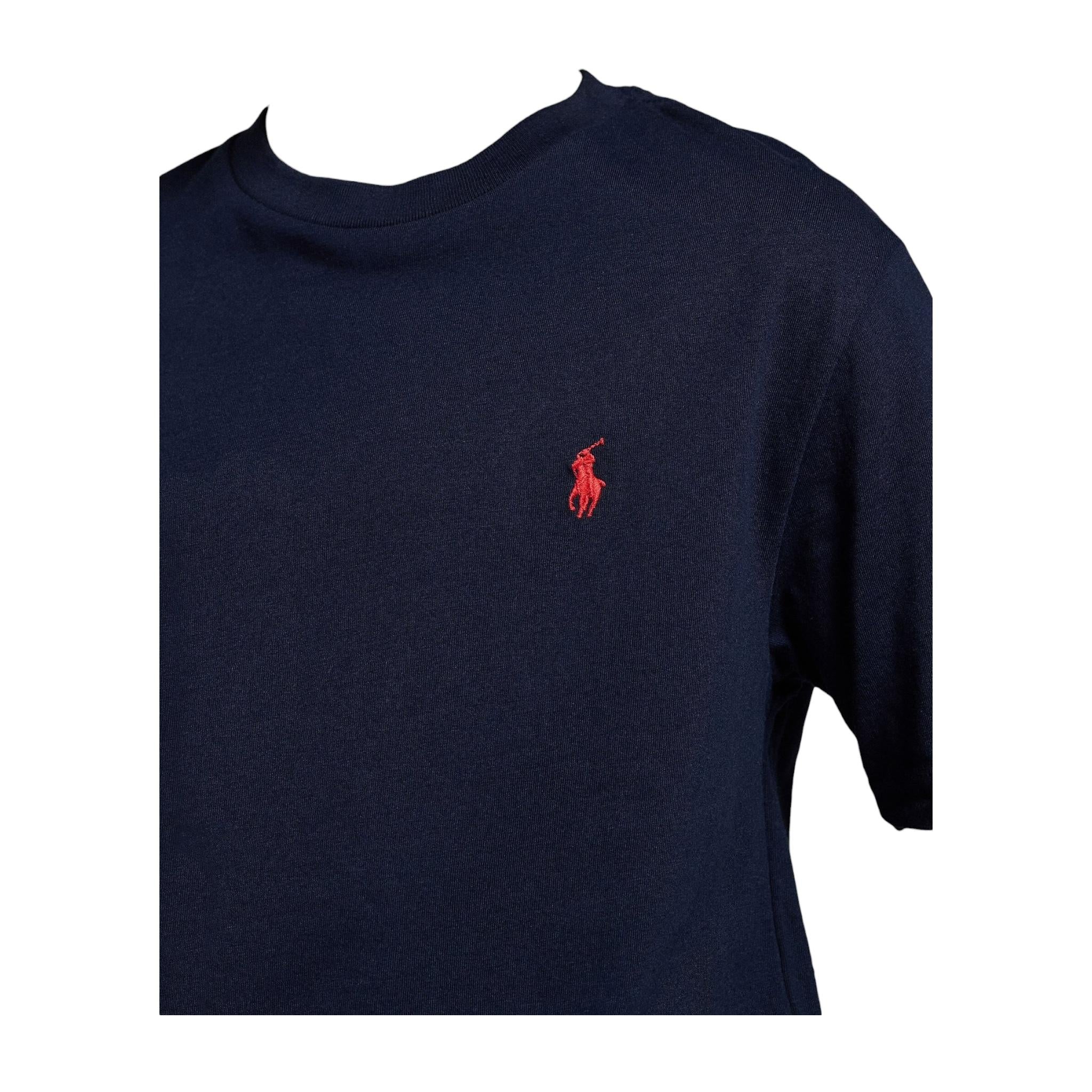 Ralph Lauren T-Shirt Girocollo Tinta Unita con Logo per Bambino 322832904037 BLU RALPH LAUREN 