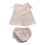 Valentina Bebes Set Einfarbiges Ärmelloses Kleid - Rosa Culotte Für Baby Mädchen