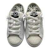 2Star Sneakers Einfarbig mit Sternen Schnürsenkeln und Glitzer Weiß für Mädchen