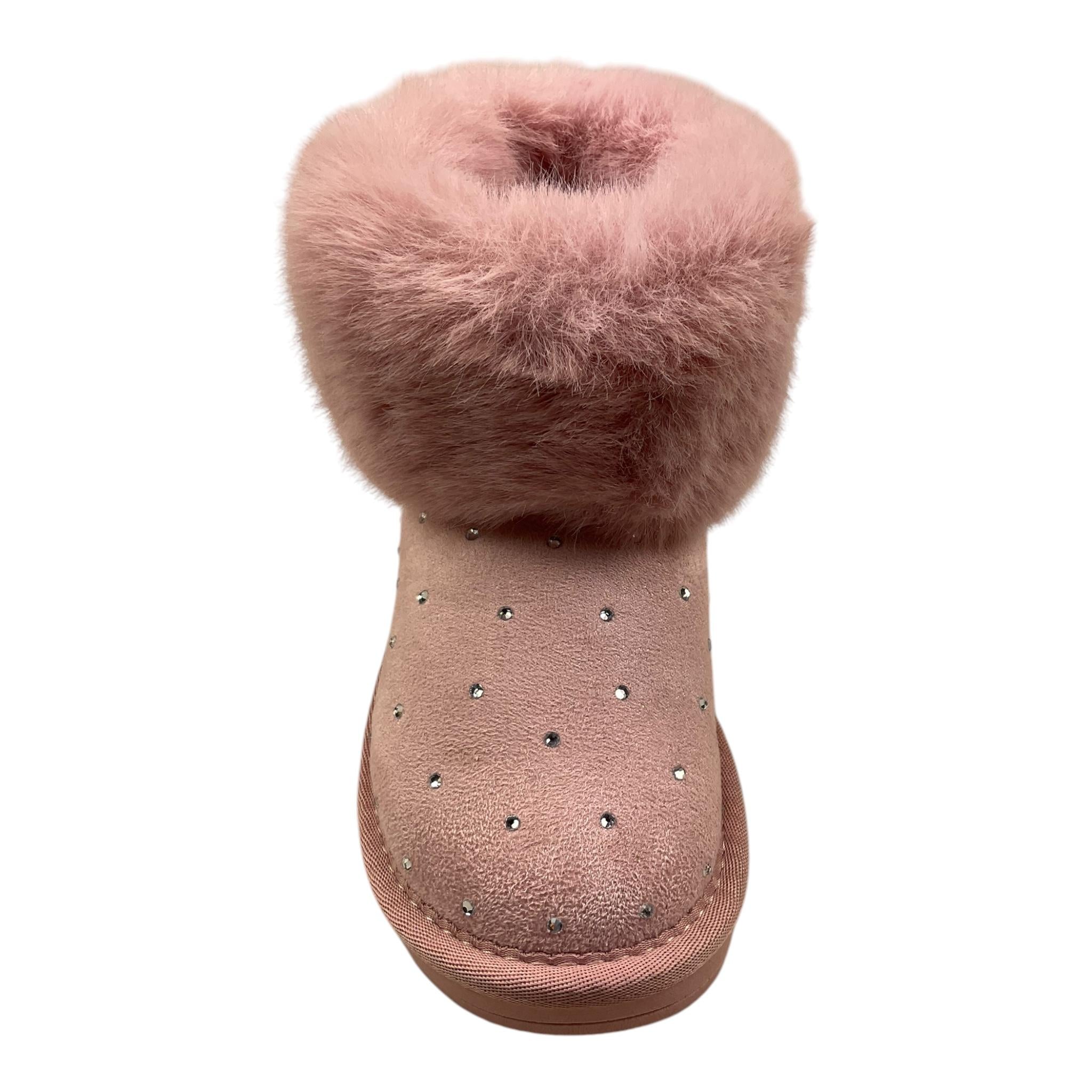 MONNALISA stivaletti bassi tinta unita con fiocco e pelliccia Rosa per Bambina 8C005 ROSA MONNALISA 