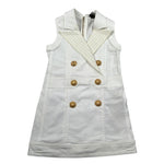 Balmain Abito Giromanica Tinta Unita con Applicazioni per Bambina BS1C12 BIANCO BALMAIN 