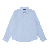 Emporio Armani Camicia Tinta Unita con Manica Lunga E Microfantasia per Bambino 3D4CJD AZZURRO EMPORIO ARMANI 