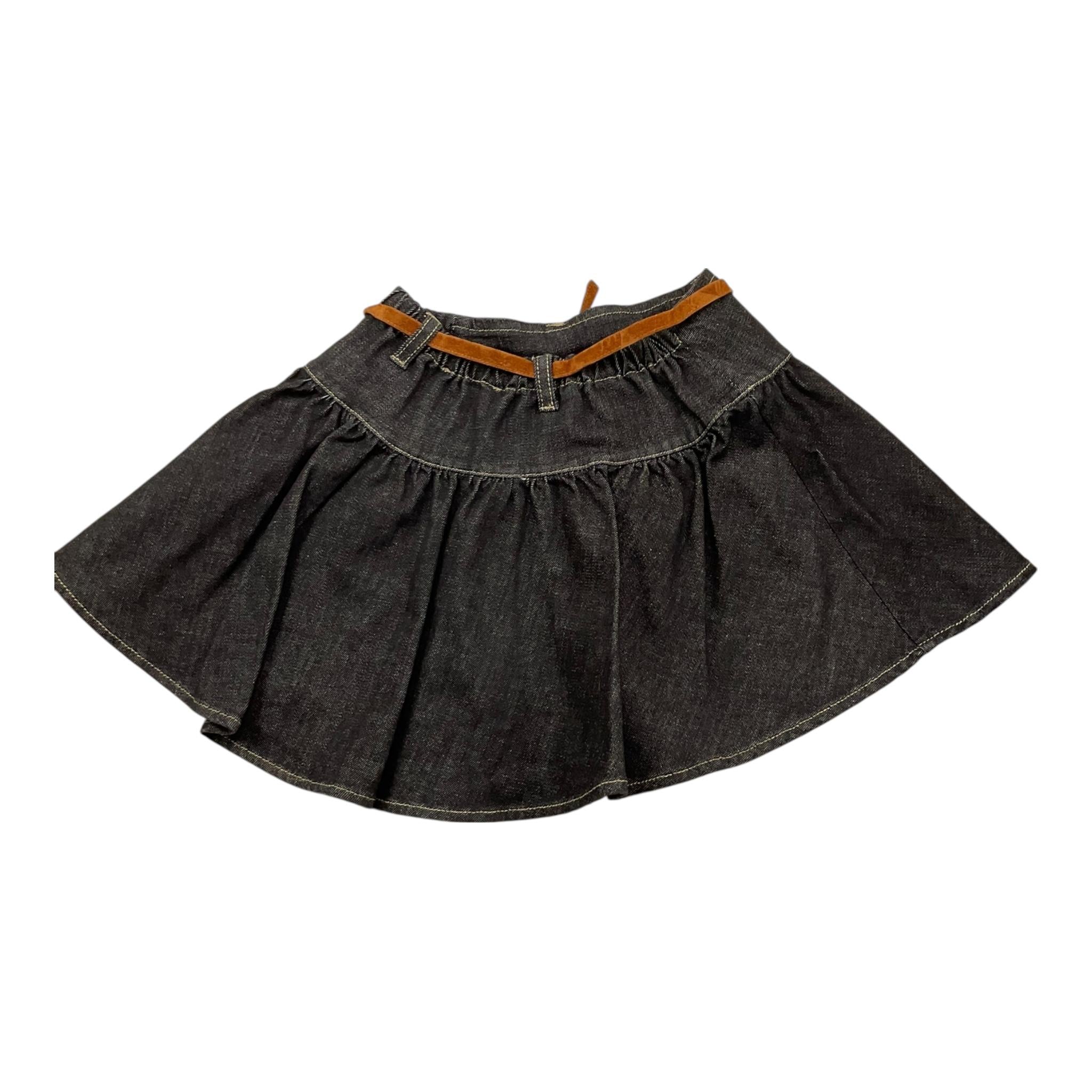 PLEASE gonna in denim tinta unita con cintura Blu per Bambina GB50012G65 BLU PLEASE 