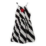 Pinko Zweifarbiges Kleid mit Trägern und weiß/schwarzem Streifenmuster für Mädchen