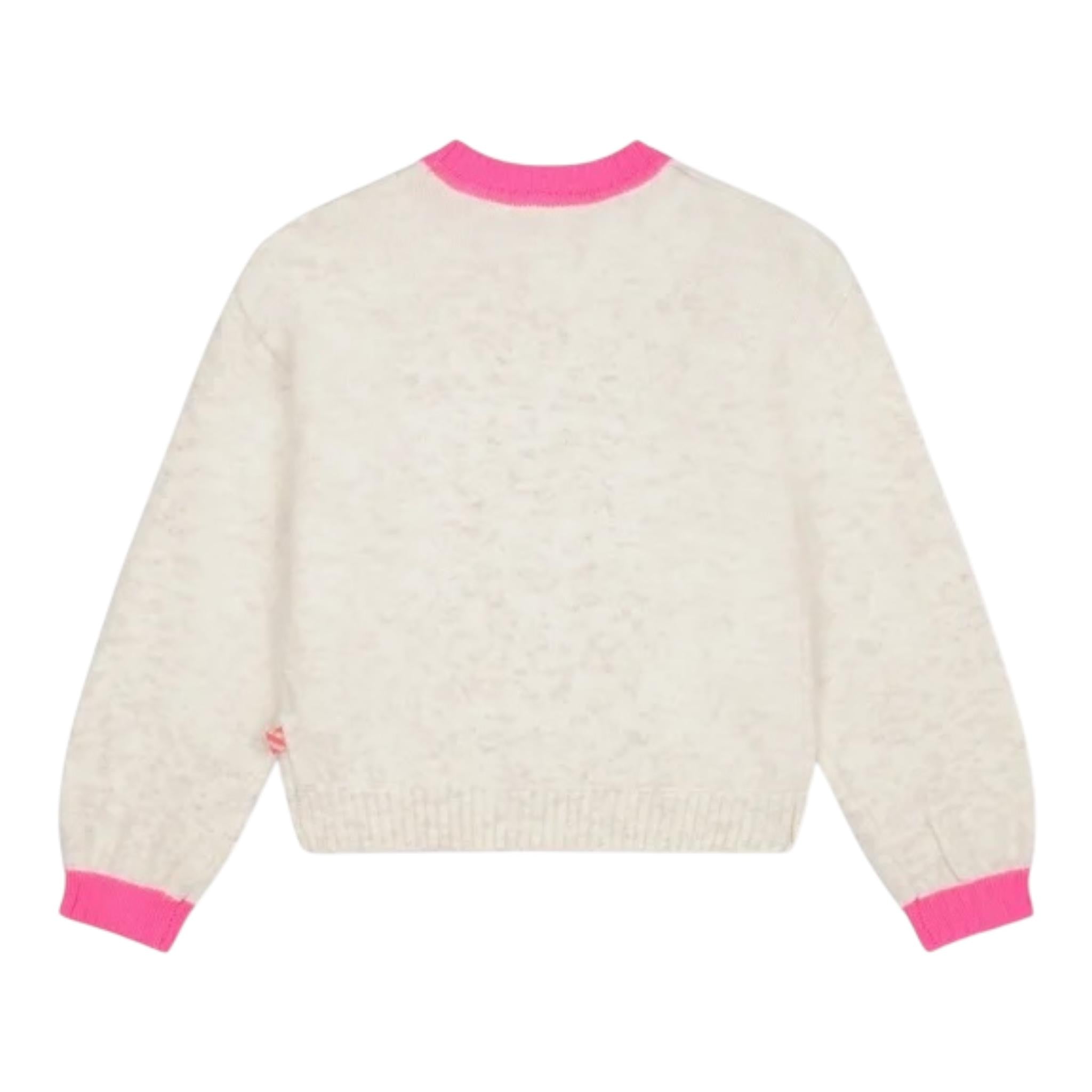 BillIEBLUSH maglia girocollo tinta unita con paillettes Panna per Bambina U20460 PANNA BillIEBLUSH 