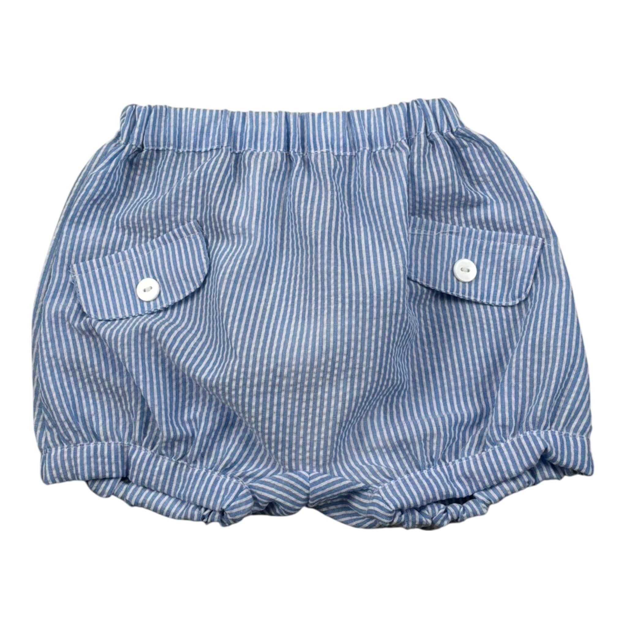 Malvi & Co Culotte tinta unita con Fantasia A Righe Azzurro per Neonato S25N155CUEG AZZURRO MALVI & CO 