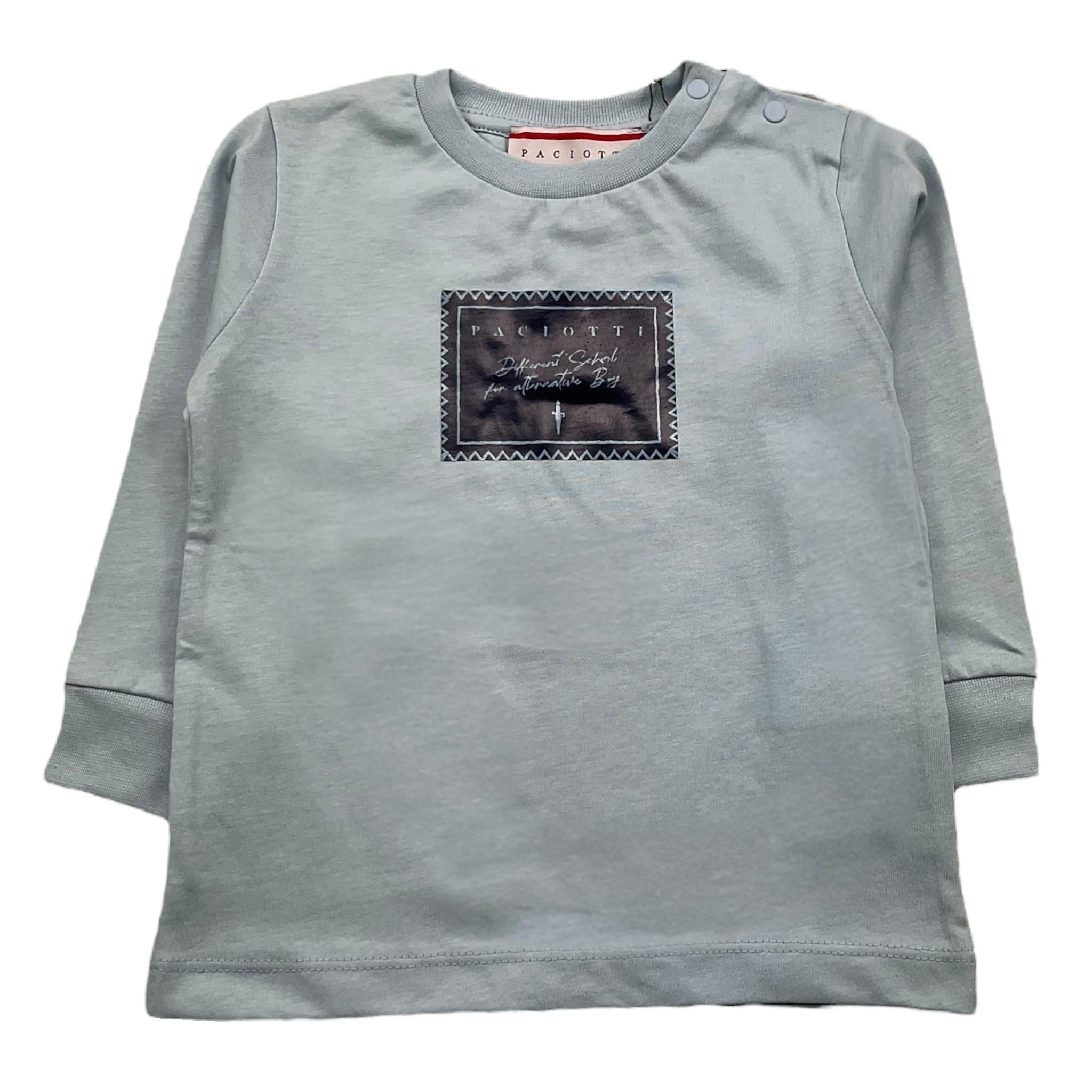CESARE PACIOTTI shirt girocollo tinta unita con stampa Azzurro per Bambino TSP5371BJX AZZURRO CESARE PACIOTTI 