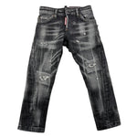 DSQUARED2 jeans tinta unita con strappi Nero per Bambino DQ1336 NERO DSQUARED2 