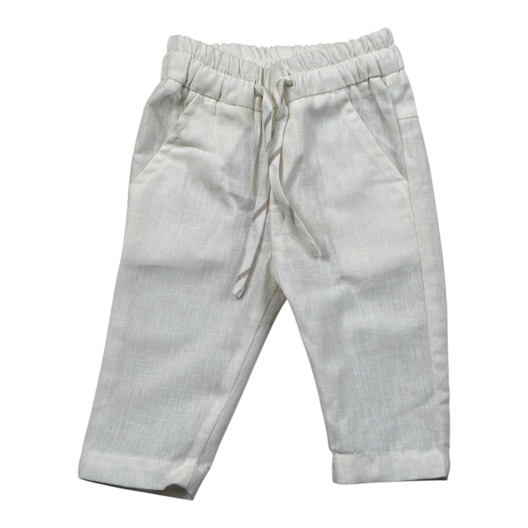 Gugu Gaga Pantalone Tinta Unita con Elastico In Vita per Neonato GM40 PANNA GUGU GAGA 