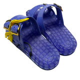 Sensi Zweifarbiger Gummi-Slipper mit lila Schnalle für Mädchen