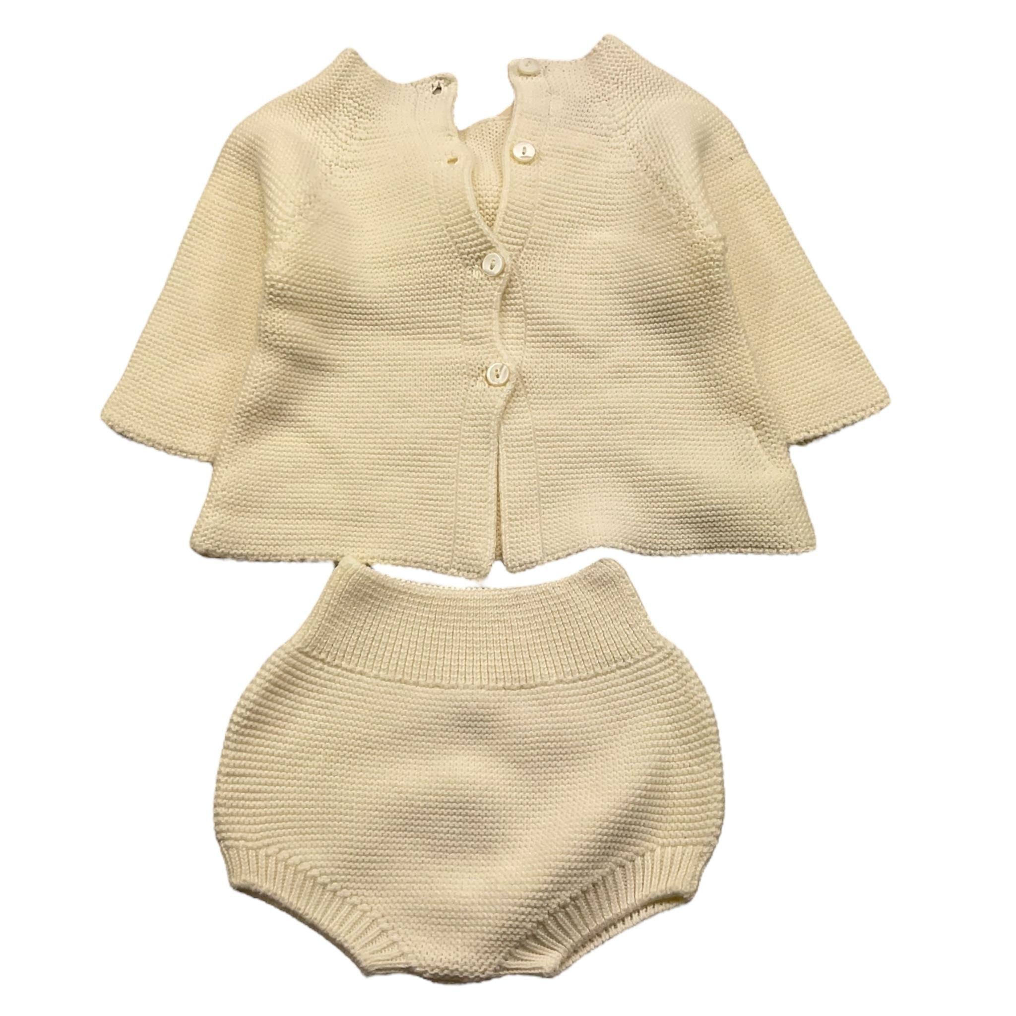 CND completo 2 pezzi maglia-culotte tinta unita Panna per Neonata 928411 PANNA CND 