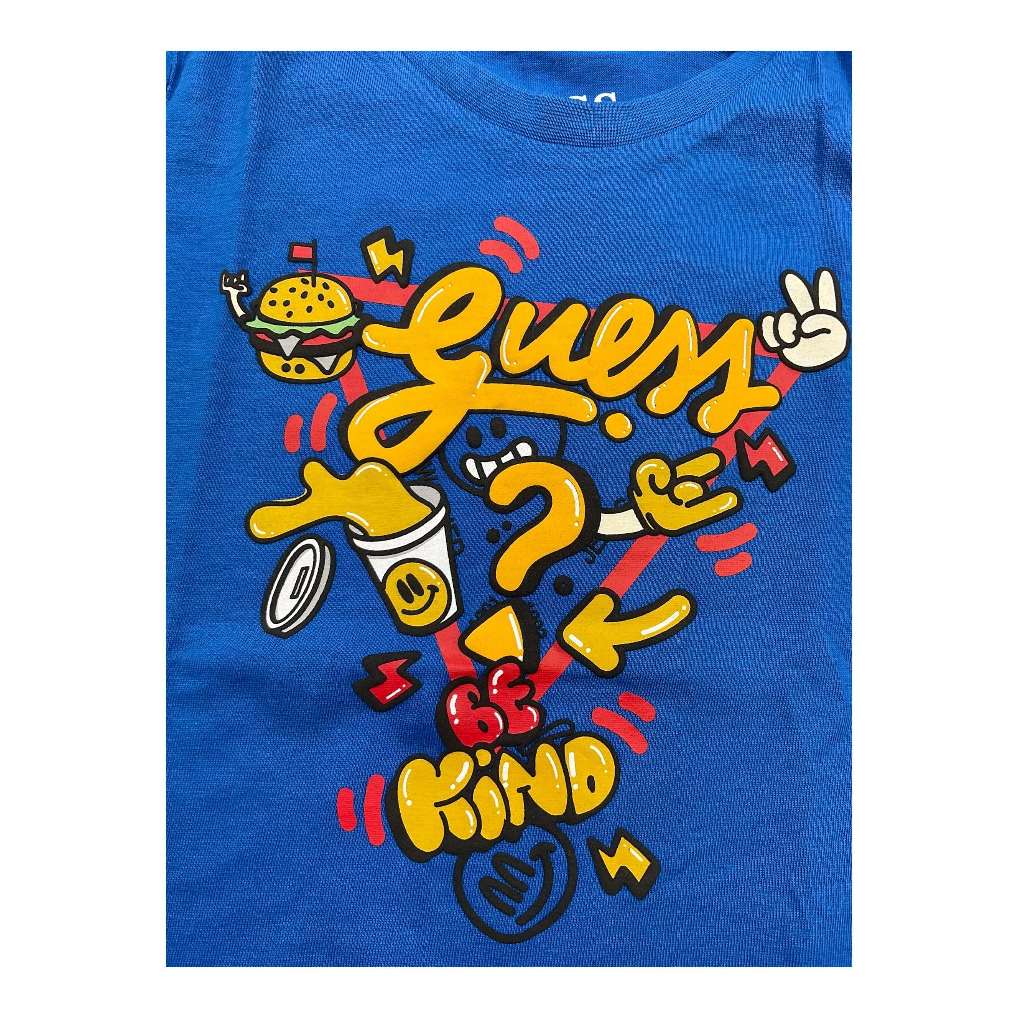 GUESS shirt girocollo tinta unita con stampa Cobalto per Neonato N4YI13K8HM4XX COBALTO GUESS 